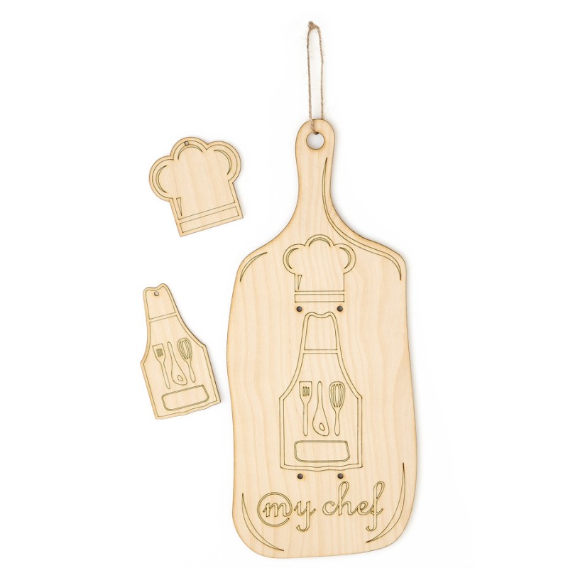 Ξύλινο Διακοσμητικό Σκούφος Μαγειρικής (7x7εκ.) Μ4588