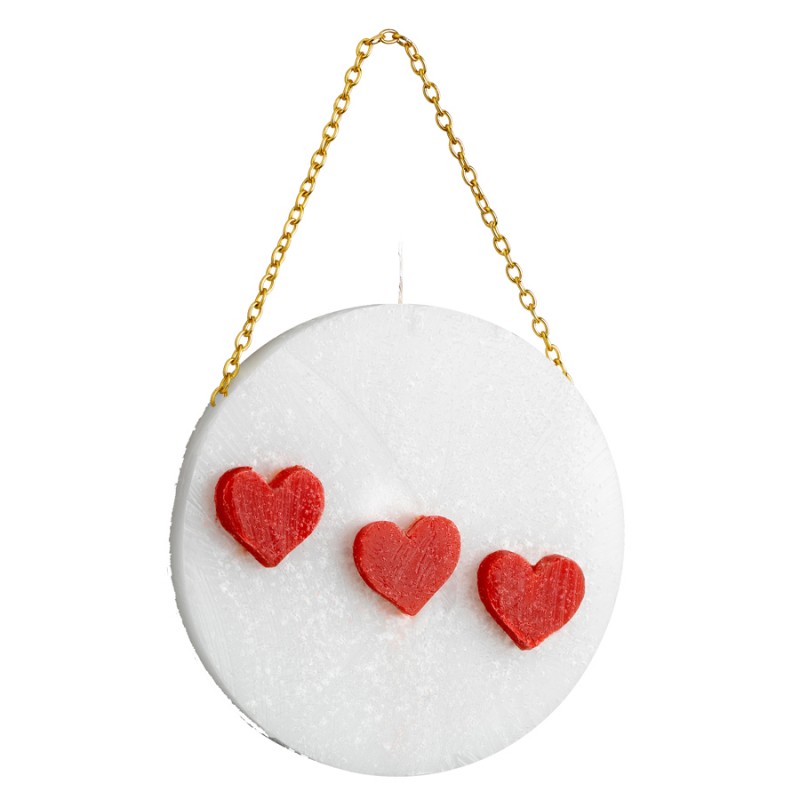 Χειροποίητο Αρωματικό Κερί/Λαμπάδα - Κόκκινες Καρδιές Μ2624