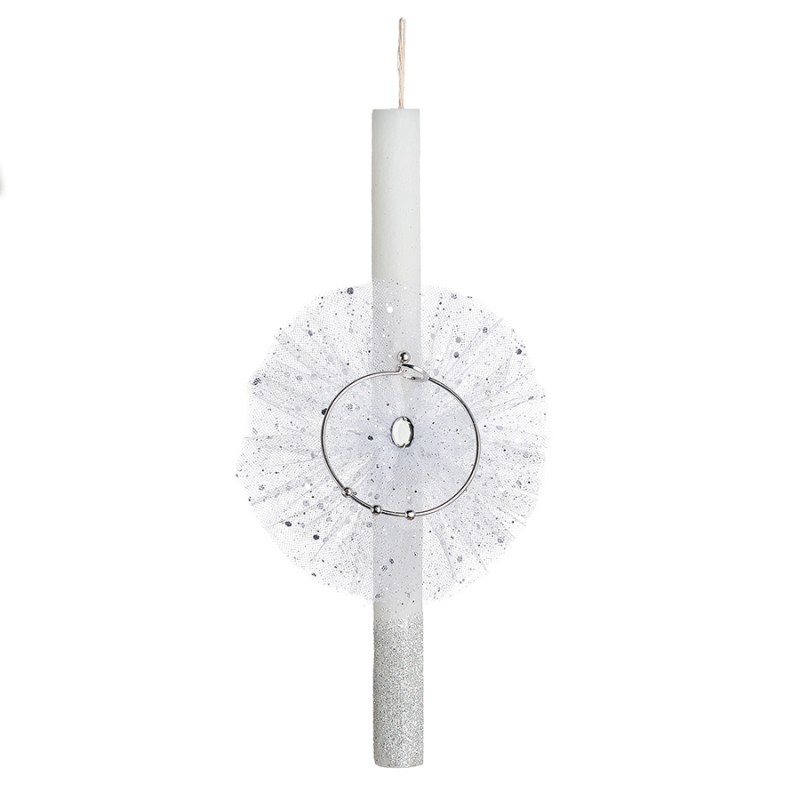 Πασχαλινή Λαμπάδα - Γκλίτερ Ασημί (2x28,5εκ.) 0335.25172Α