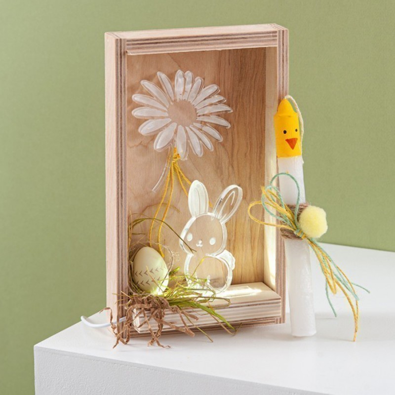  Πασχαλινή Λαμπάδα Με Led Λαγουδάκι (24x14εκ.) 02297