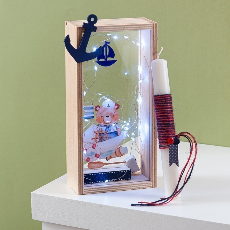  Πασχαλινή Λαμπάδα Με Led - Aρκουδάκι (26x13x6,2εκ.) 02321