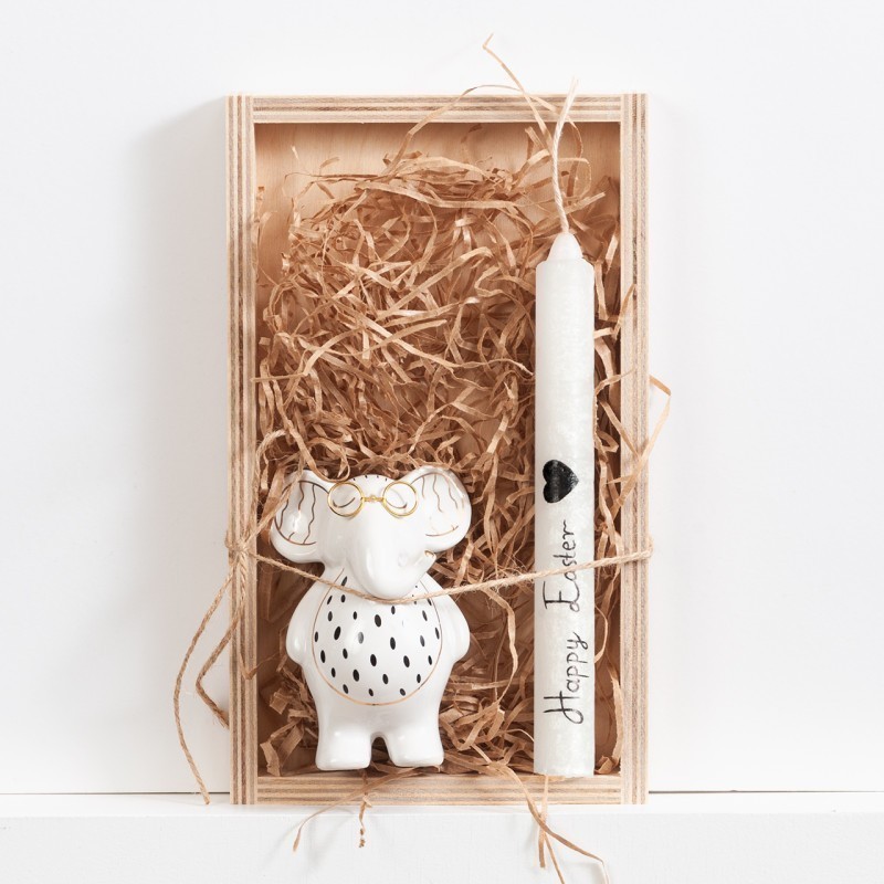 Πασχαλινή Λαμπάδα Καδράκι - Ελεφαντάκι (24x14εκ.) 02327