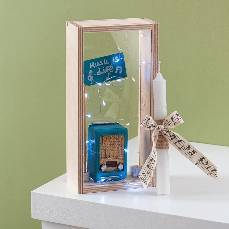  Πασχαλινή Λαμπάδα Με Led - Ραδιόφωνο (26x13x6,2εκ.) 02330