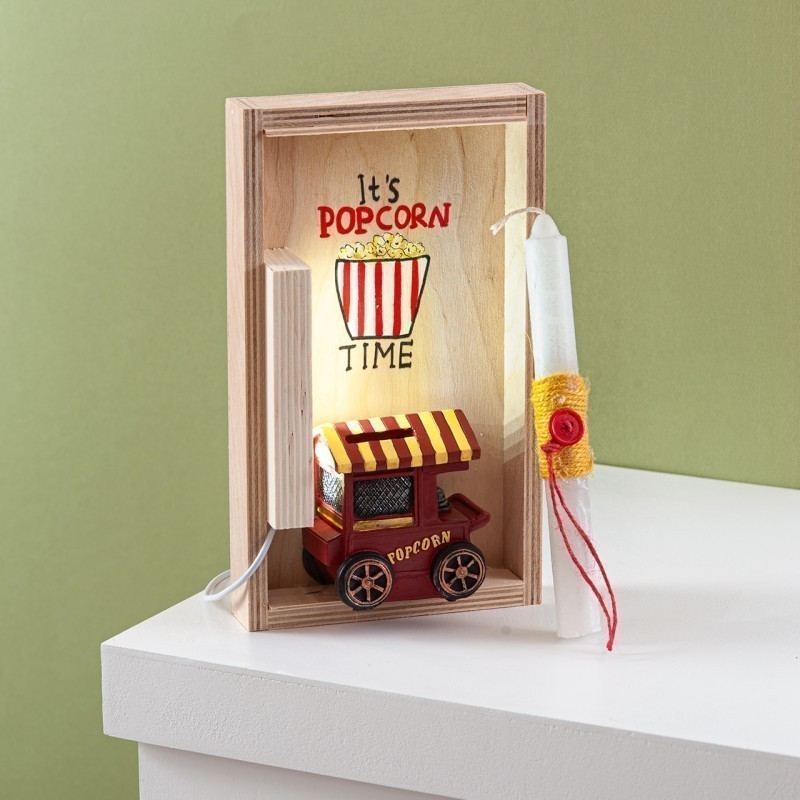  Πασχαλινή Λαμπάδα Με Led - Popcorn (26x13x6,2εκ.) 02335