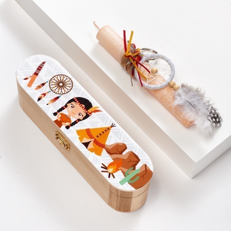 Πασχαλινή Λαμπάδα Κασετίνα - Ινδιάνα (23x6x6εκ.) 02366