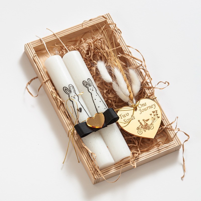 Πασχαλινή Λαμπάδα Καδράκι - Λαγουδάκια (24x14εκ.) 02426