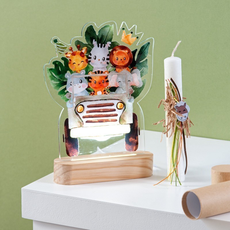 Πασχαλινή Λαμπάδα Led - Σαφάρι (15x4,5x3εκ.) 18969