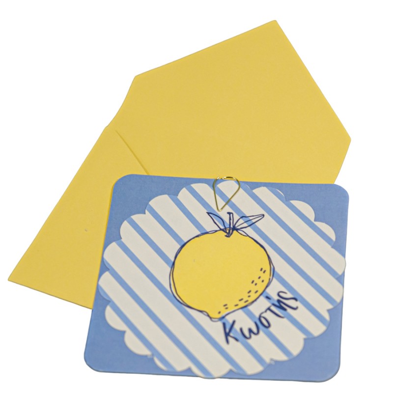 Προσκλητήριο Βάπτισης Λεμόνι D325.032