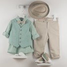 Βαπτιστικό Κοστουμάκι Bambolino Collins 9732 Μπεζ-Μέντα