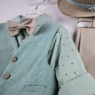 Βαπτιστικό Κοστουμάκι Bambolino Collins 9732 Μπεζ-Μέντα