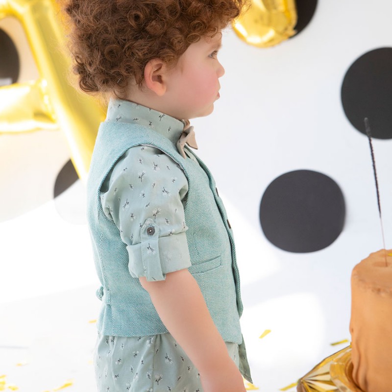 Βαπτιστικό Κοστουμάκι Bambolino Collins 9732 Μπεζ-Μέντα