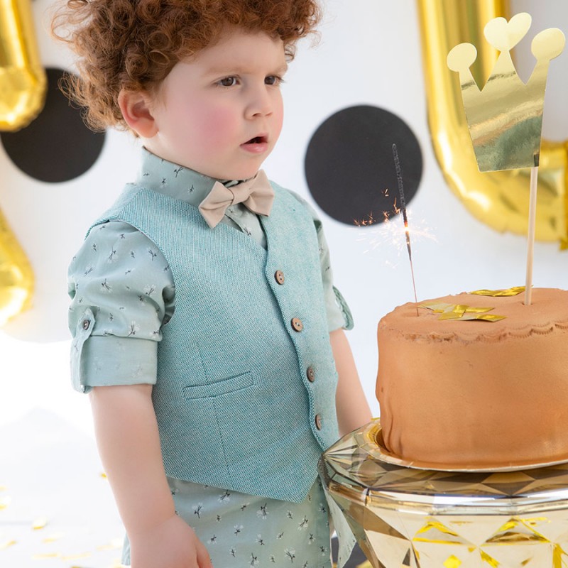 Βαπτιστικό Κοστουμάκι Bambolino Collins 9732 Μπεζ-Μέντα