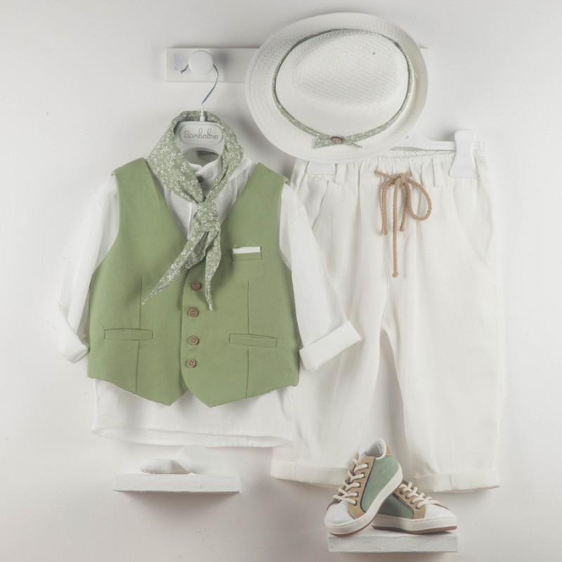 Βαπτιστικό Κοστουμάκι Bambolino Conor 9747 Εκρού-Λαδί
