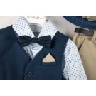 Βαπτιστικό Κοστουμάκι Bambolino Pierre 9781 Μπεζ-Μπλε