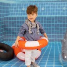 Βαπτιστικό Κοστουμάκι Bambolino Diogenis 1207 Λευκό-Μπλε