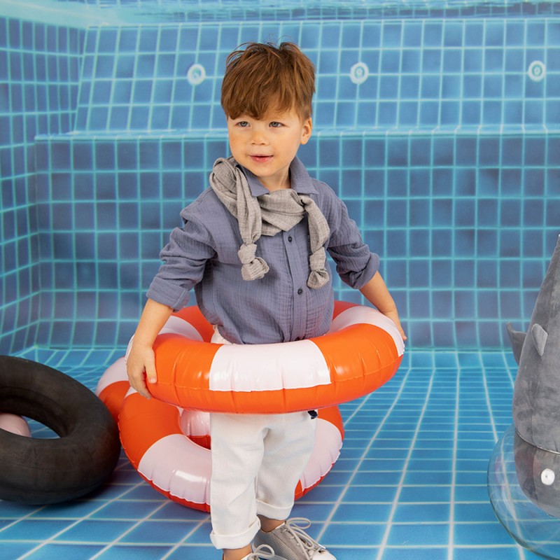 Βαπτιστικό Κοστουμάκι Bambolino Diogenis 1207 Λευκό-Μπλε