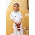 Βαπτιστικό Κοστουμάκι Bambolino Filippos 1427 Λευκό-Μπεζ