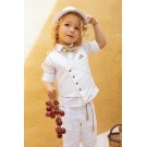 Βαπτιστικό Κοστουμάκι Bambolino Filippos 1427 Λευκό-Μπεζ