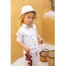 Βαπτιστικό Κοστουμάκι Bambolino Filippos 1427 Λευκό-Μπεζ