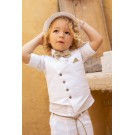 Βαπτιστικό Κοστουμάκι Bambolino Filippos 1427 Λευκό-Μπεζ