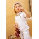 Βαπτιστικό Κοστουμάκι Bambolino Filippos 1427 Λευκό-Μπεζ