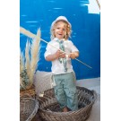 Βαπτιστικό Κοστουμάκι Bambolino Malcom 1431 Εκρού-Μέντα