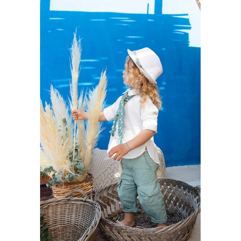 Βαπτιστικό Κοστουμάκι Bambolino Malcom 1431 Εκρού-Μέντα