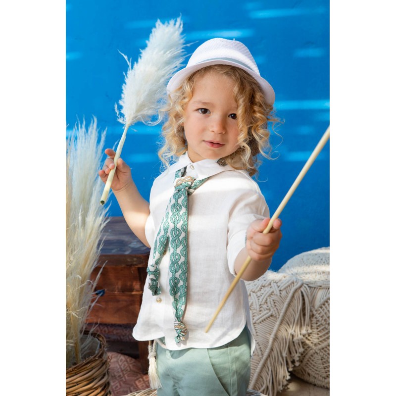 Βαπτιστικό Κοστουμάκι Bambolino Malcom 1431 Εκρού-Μέντα