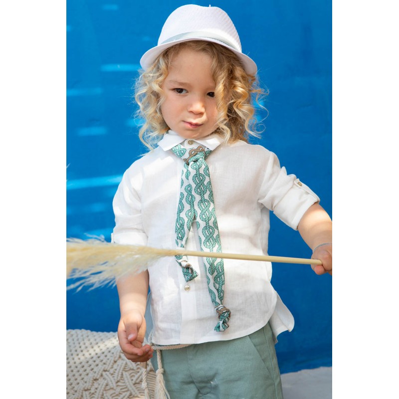 Βαπτιστικό Κοστουμάκι Bambolino Malcom 1431 Εκρού-Μέντα