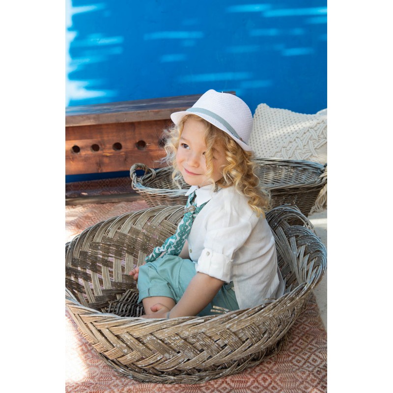 Βαπτιστικό Κοστουμάκι Bambolino Malcom 1431 Εκρού-Μέντα