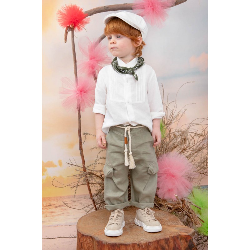 Βαπτιστικό Κοστουμάκι Bambolino Sotos 1437 Εκρού-Λαδί