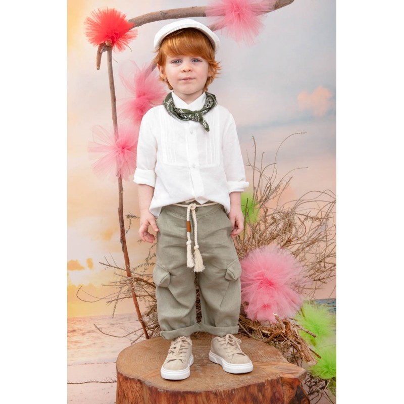 Βαπτιστικό Κοστουμάκι Bambolino Sotos 1437 Εκρού-Λαδί