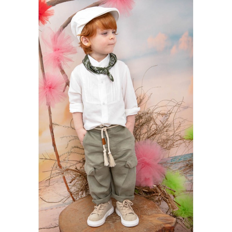 Βαπτιστικό Κοστουμάκι Bambolino Sotos 1437 Εκρού-Λαδί