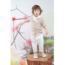 Βαπτιστικό Κοστουμάκι Bambolino Morty 1456 Μπεζ-Λευκό