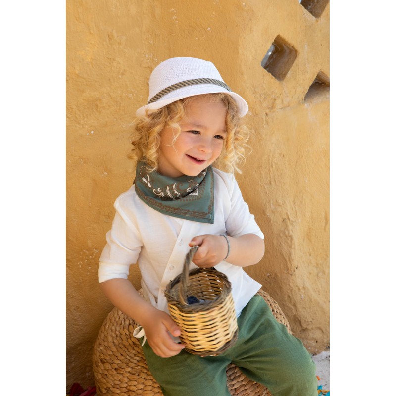 Βαπτιστικό Κοστουμάκι Bambolino Vieri 1472 Εκρού-Πράσινο