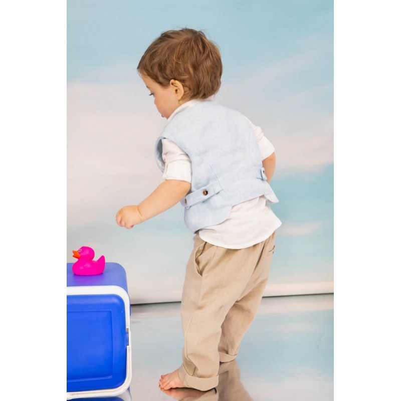 Βαπτιστικό Κοστουμάκι Bambolino Antreas 1707 Σιέλ-Μπεζ