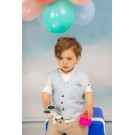 Βαπτιστικό Κοστουμάκι Bambolino Antreas 1707 Σιέλ-Μπεζ