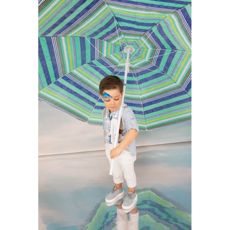 Βαπτιστικό Κοστουμάκι Bambolino David 1717 Λευκό-Σιέλ