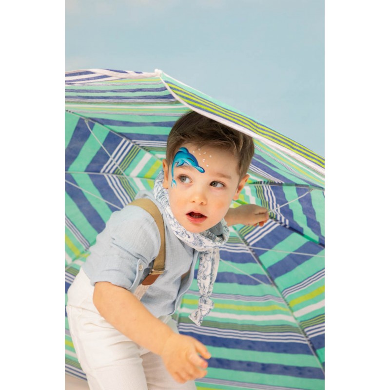 Βαπτιστικό Κοστουμάκι Bambolino David 1717 Λευκό-Σιέλ