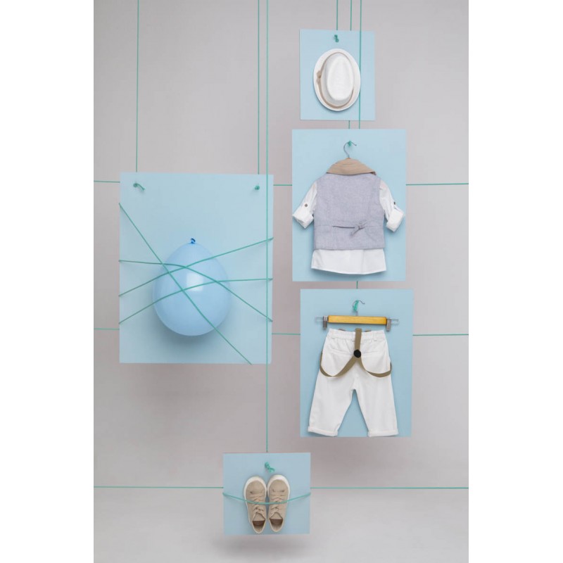 Βαπτιστικό Κοστουμάκι Bambolino Dionisis 1720 Λευκό-Σιέλ