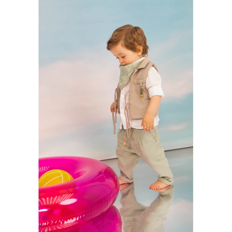 Βαπτιστικό Κοστουμάκι Bambolino Giovanni 1779 Μπεζ-Μέντα