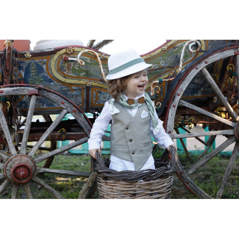 Βαπτιστικό Κοστουμάκι Bambolino Iakovos 1731 Λευκό-Πράσινο