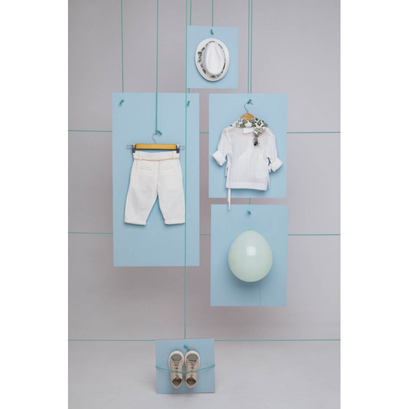 Βαπτιστικό Κοστουμάκι Bambolino Lorenzo 1780 Εκρού-Μέντα