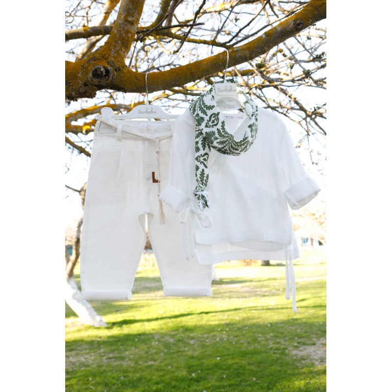 Βαπτιστικό Κοστουμάκι Bambolino Lorenzo 1780 Εκρού-Μέντα
