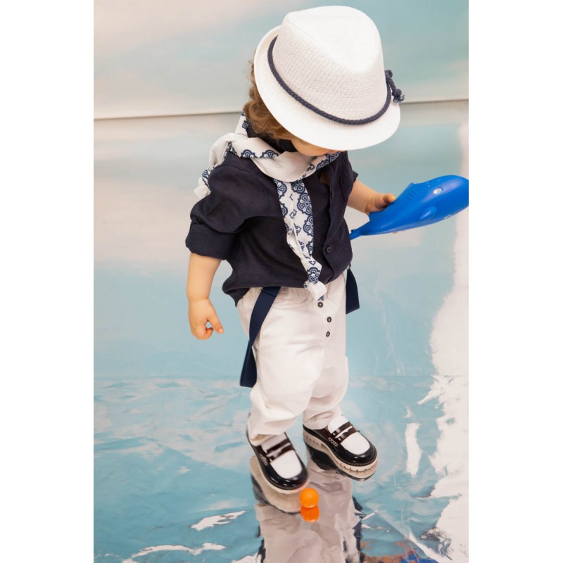 Βαπτιστικό Κοστουμάκι Bambolino Mateo 1769 Λευκό-Μπλε