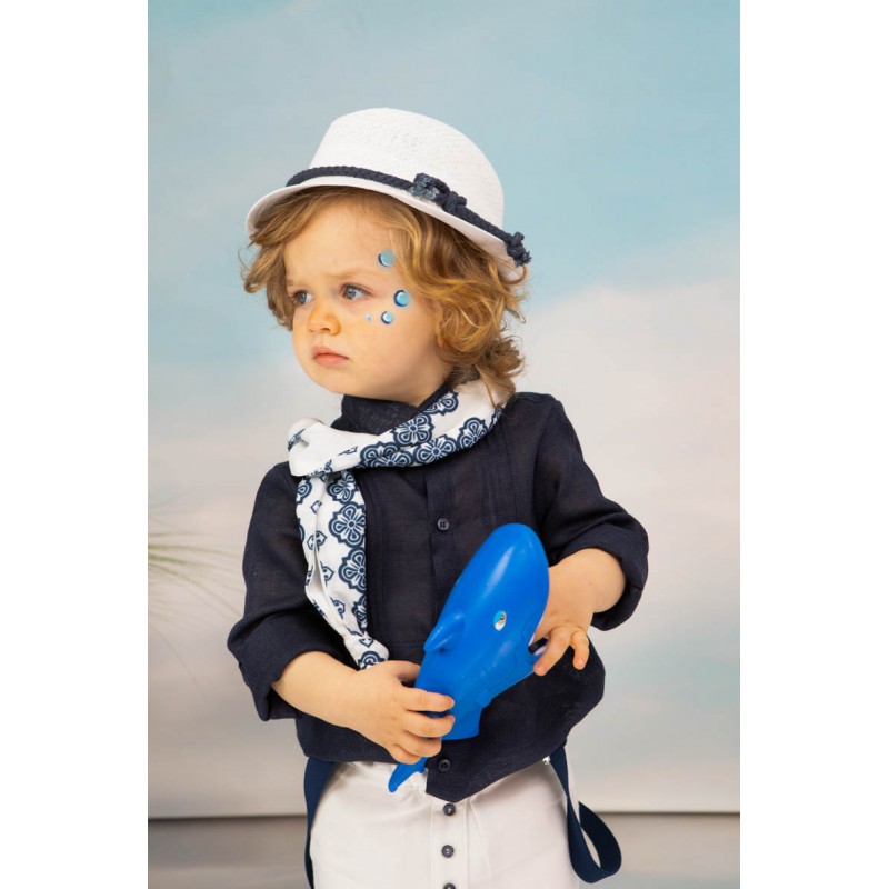 Βαπτιστικό Κοστουμάκι Bambolino Mateo 1769 Λευκό-Μπλε