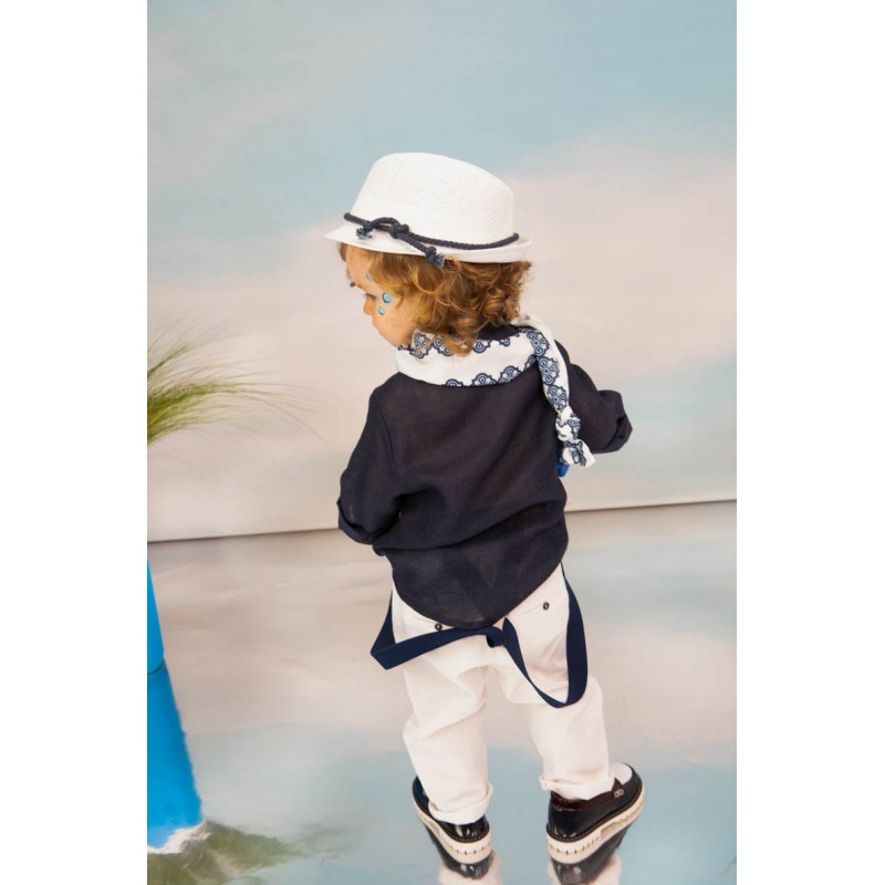 Βαπτιστικό Κοστουμάκι Bambolino Mateo 1769 Λευκό-Μπλε