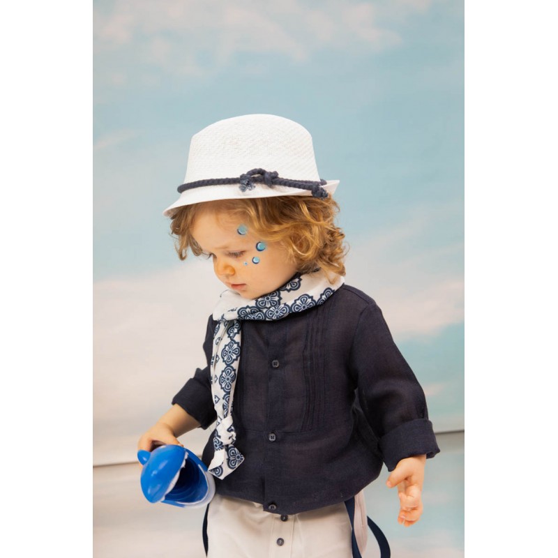 Βαπτιστικό Κοστουμάκι Bambolino Mateo 1769 Λευκό-Μπλε