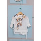 Βαπτιστικό Κοστουμάκι Bambolino Stamatis 1755 Λευκό-Γκρι