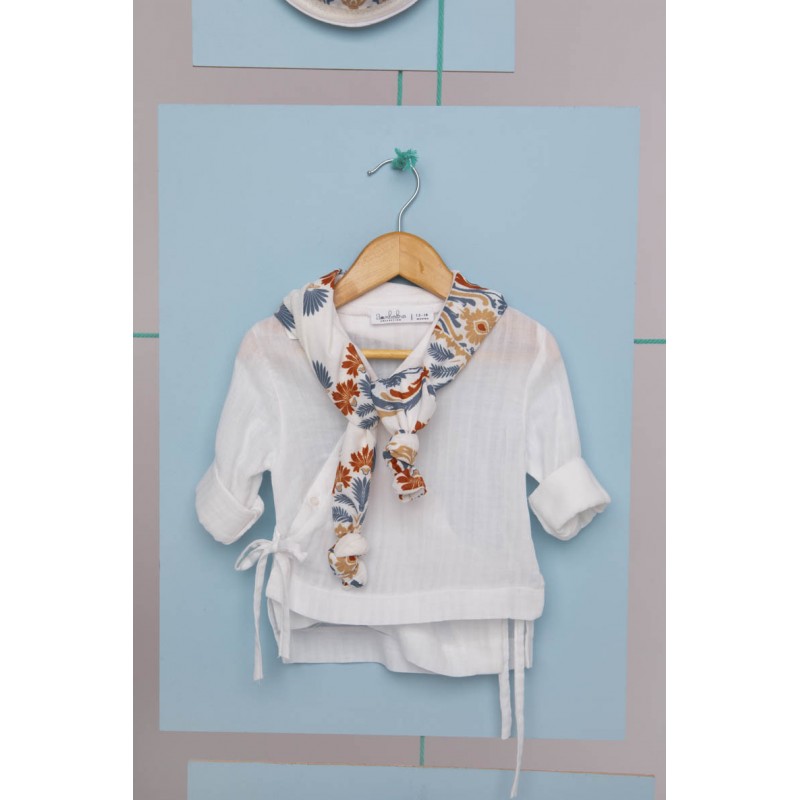 Βαπτιστικό Κοστουμάκι Bambolino Stamatis 1755 Λευκό-Γκρι